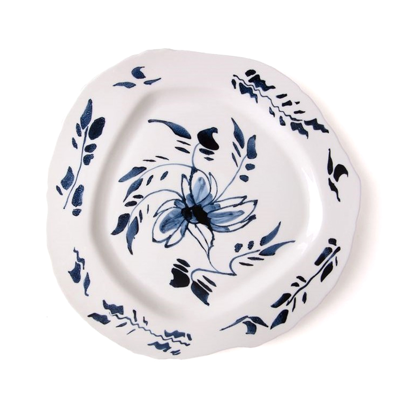 Тарелка Seletti English Delft Белый Синий Тарелка Seletti English Delft Белый Синий в Рязани | Loft Concept