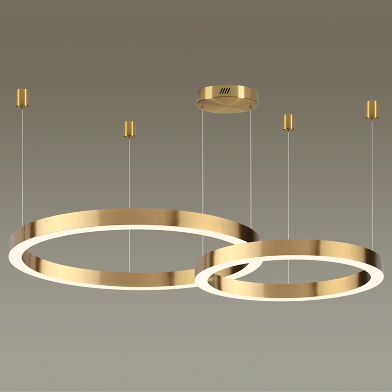 Люстра 2 Gold Ring Horizontal Золотой Люстра 2 Gold Ring Horizontal Золотой в Рязани | Loft Concept