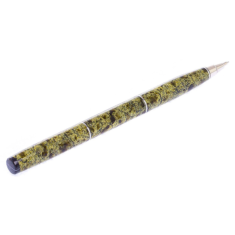 Ручка шариковая из натурального камня Змеевик Stone Pens Зеленый Серебряный Ручка шариковая из натурального камня Змеевик Stone Pens Зеленый Серебряный в Рязани | Loft Concept