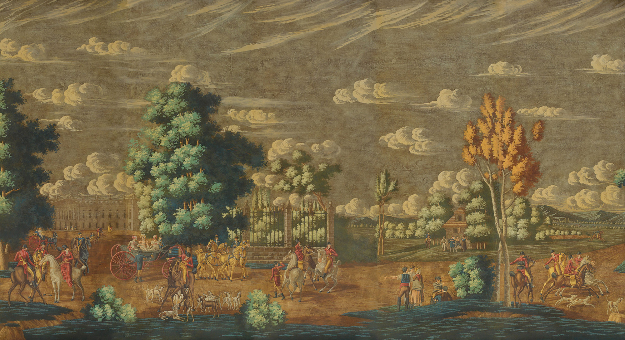 Обои ручная роспись La Chasse de Compiègne Jacquemart on antique Обои ручная роспись La Chasse de Compiègne Jacquemart on antique - постер Loft-Concept в Рязани