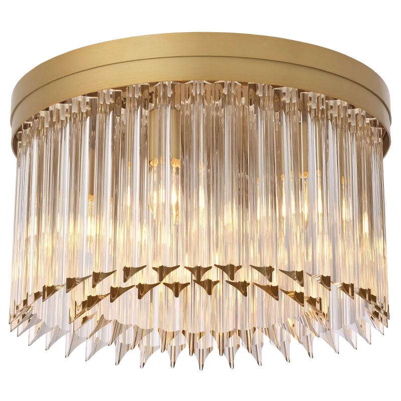 Потолочный светильник Eichholtz Ceiling Lamp Evina Латунь Прозрачное Стекло Потолочный светильник Eichholtz Ceiling Lamp Evina Латунь Прозрачное Стекло в Рязани | Loft Concept