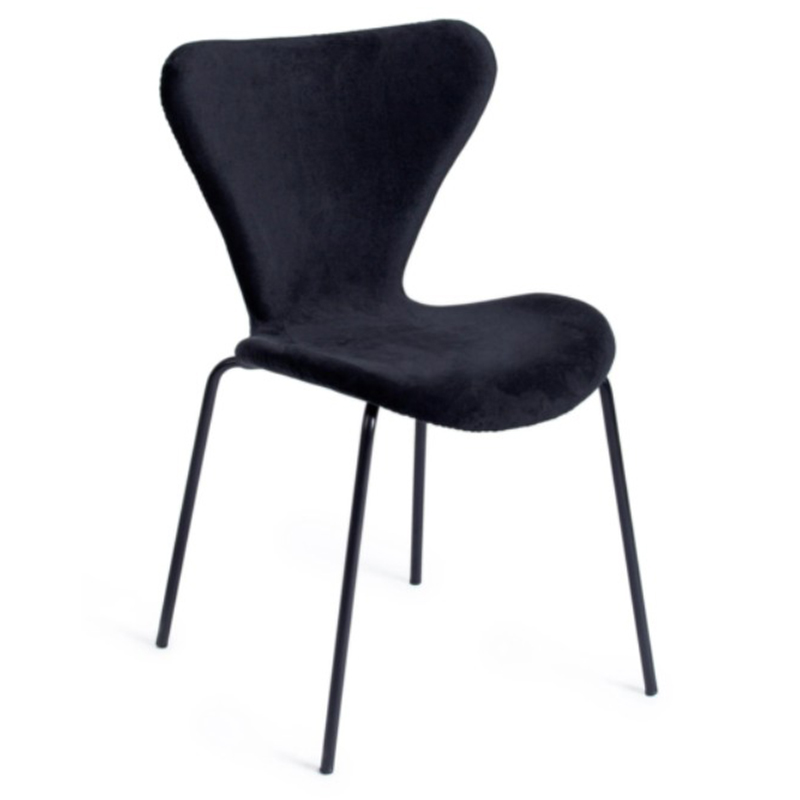Стул Julissa Black Chair флок Черный Стул Julissa Black Chair флок Черный в Рязани | Loft Concept