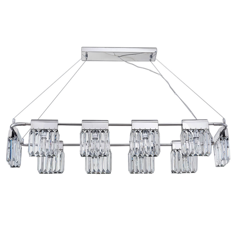 Люстра Crystal Pendants chrome 10 Хром Прозрачное Стекло Люстра Crystal Pendants chrome 10 Хром Прозрачное Стекло в Рязани | Loft Concept