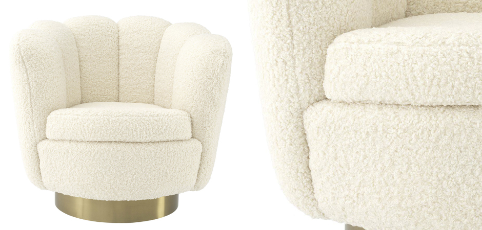 Кресло Eichholtz Swivel Chair Mirage cream Кресло Eichholtz Swivel Chair Mirage cream - Loft-Concept в Рязани
