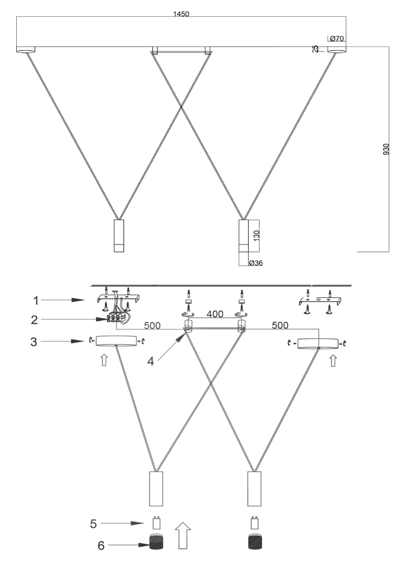 Wireflow LED White Suspension lam 2 патрона Wireflow LED White Suspension lam 2 патрона в Рязани