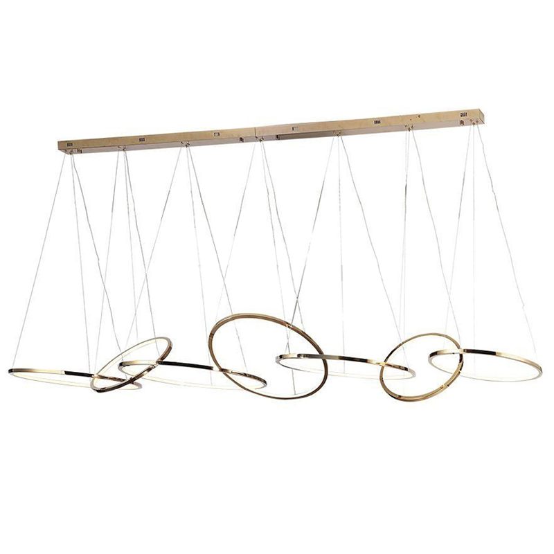 Люстра Ring Connection Horizontal Chandelier Gold Золотой Люстра Ring Connection Horizontal Chandelier Gold Золотой в Рязани | Loft Concept