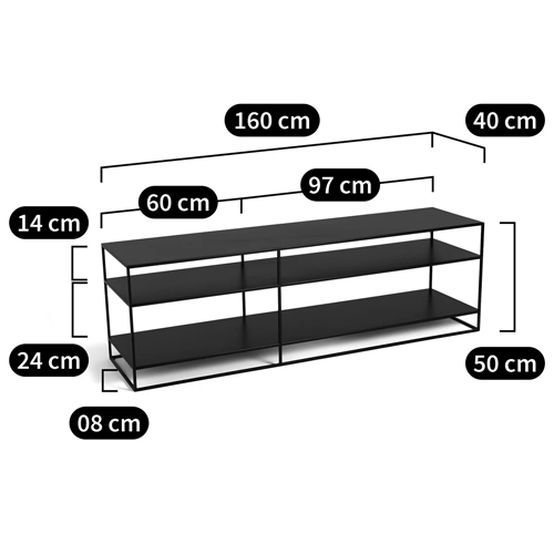 ТВ-тумба стальная с полками Chad TV-Stand ТВ-тумба стальная с полками Chad TV-Stand в Рязани