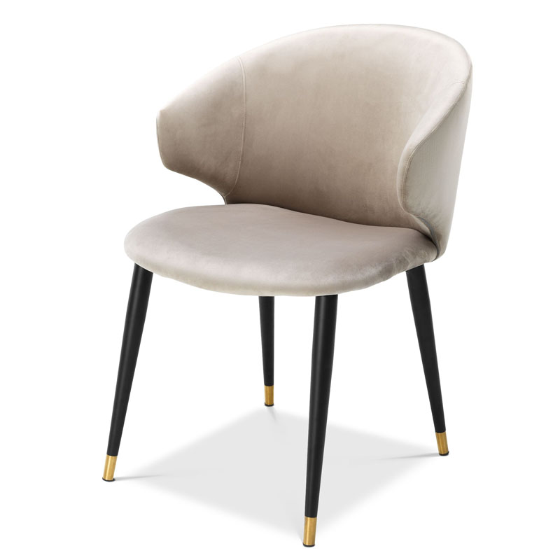 Стул Eichholtz DINING CHAIR VOLANTE beige Бежевый Черный Золотой Стул Eichholtz DINING CHAIR VOLANTE beige Бежевый Черный Золотой в Рязани | Loft Concept