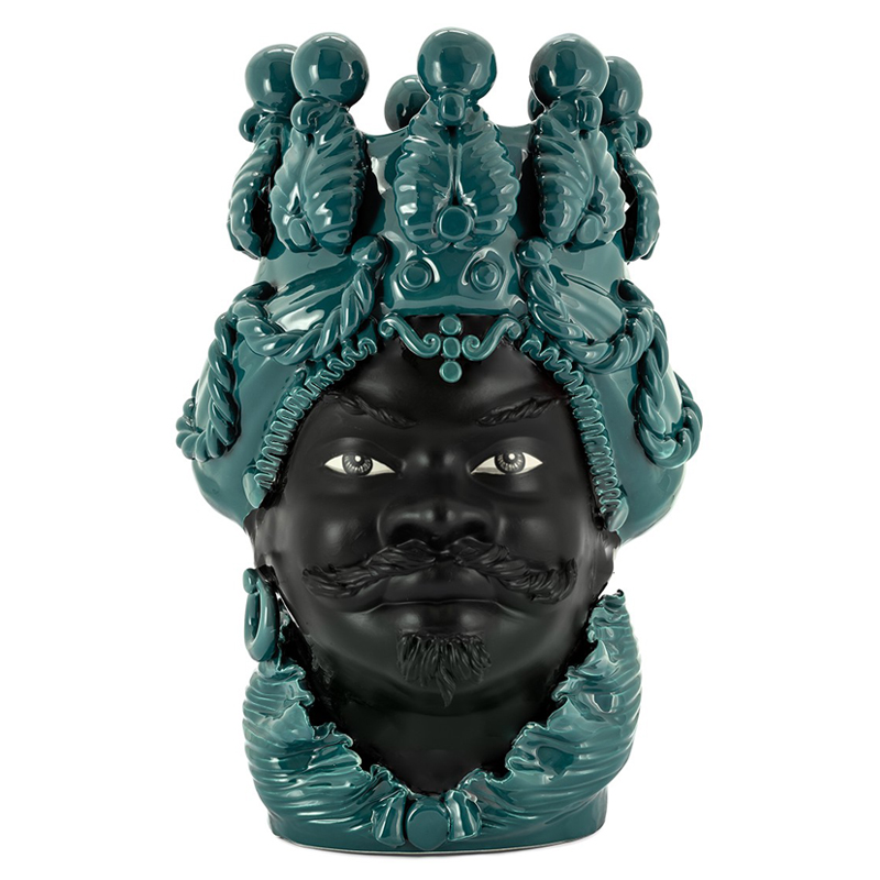 Ваза VASE MORO BIG MAN SIMPLY MAT dark turquoise Черный Бирюзовый Ваза VASE MORO BIG MAN SIMPLY MAT dark turquoise Черный Бирюзовый в Рязани | Loft Concept