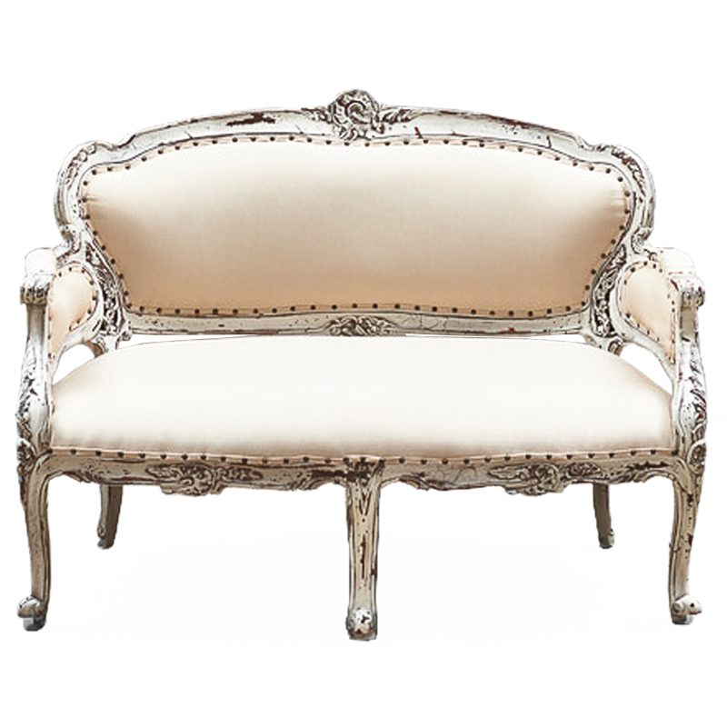 Диван Maria Antoinette Sofa Белый винтажная патина Бежевый Диван Maria Antoinette Sofa Белый винтажная патина Бежевый в Рязани | Loft Concept