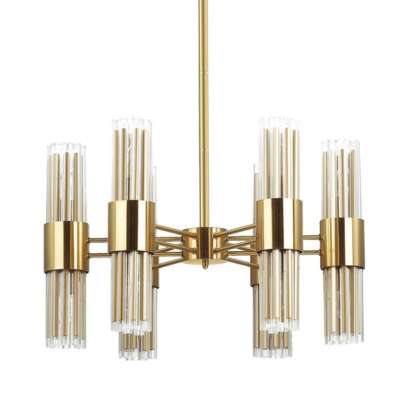 Люстра Gladwin Glass Tubes Chandelier Прозрачный Золотой Люстра Gladwin Glass Tubes Chandelier Прозрачный Золотой в Рязани | Loft Concept