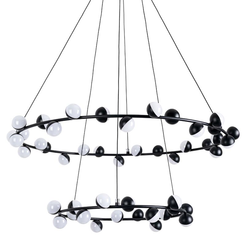 Люстра Vilelme Chandelier black double Черный Люстра Vilelme Chandelier black double Черный в Рязани | Loft Concept
