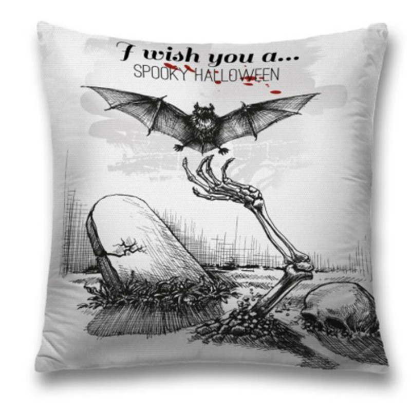 Подушка Spooky Halloween Черный Белый Подушка Spooky Halloween Черный Белый в Рязани | Loft Concept