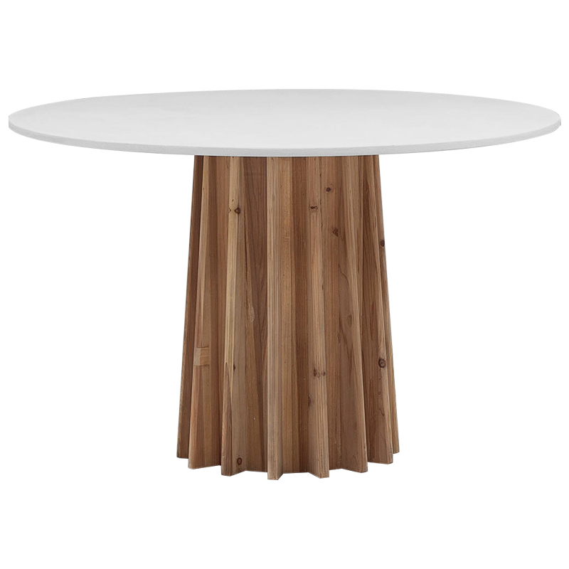 Обеденный круглый стол Seamus White Concrete Wood Dining Table Белый Древесина Обеденный круглый стол Seamus White Concrete Wood Dining Table Белый Древесина в Рязани | Loft Concept