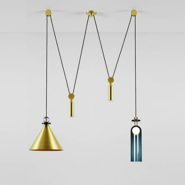 Подвесной светильник Shape up Double Pendant Brass Латунь Подвесной светильник Shape up Double Pendant Brass Латунь в Рязани | Loft Concept