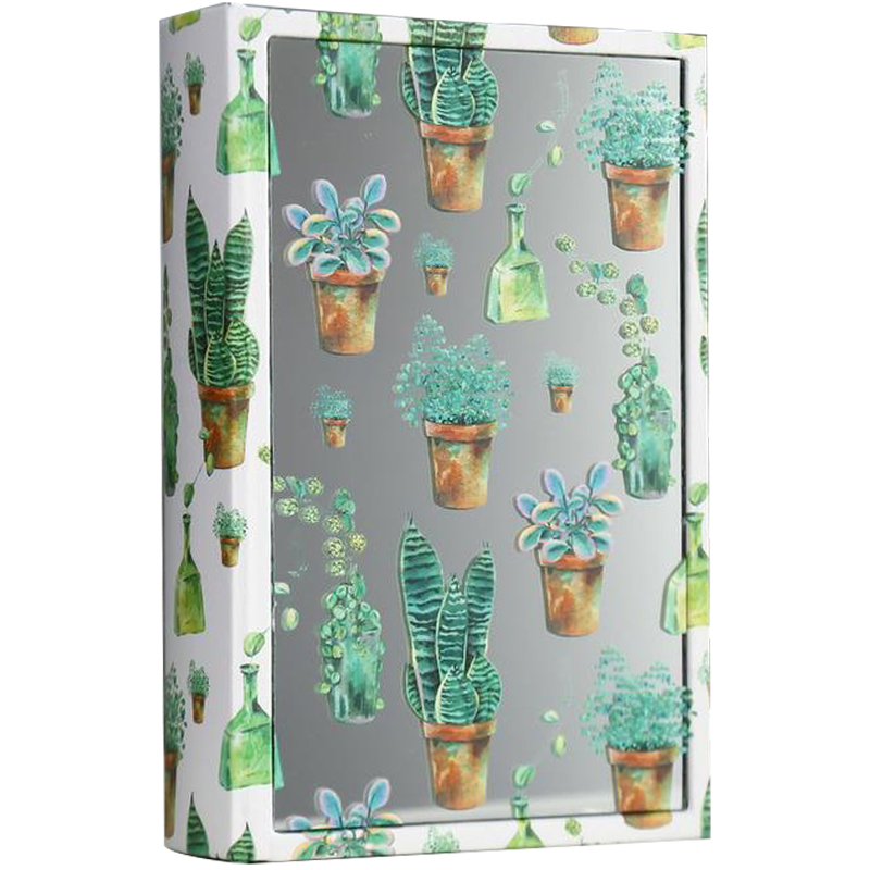 Шкатулка-книга Succulents Mirror Book Box Белый Зеленый Коричневый Шкатулка-книга Succulents Mirror Book Box Белый Зеленый Коричневый в Рязани | Loft Concept