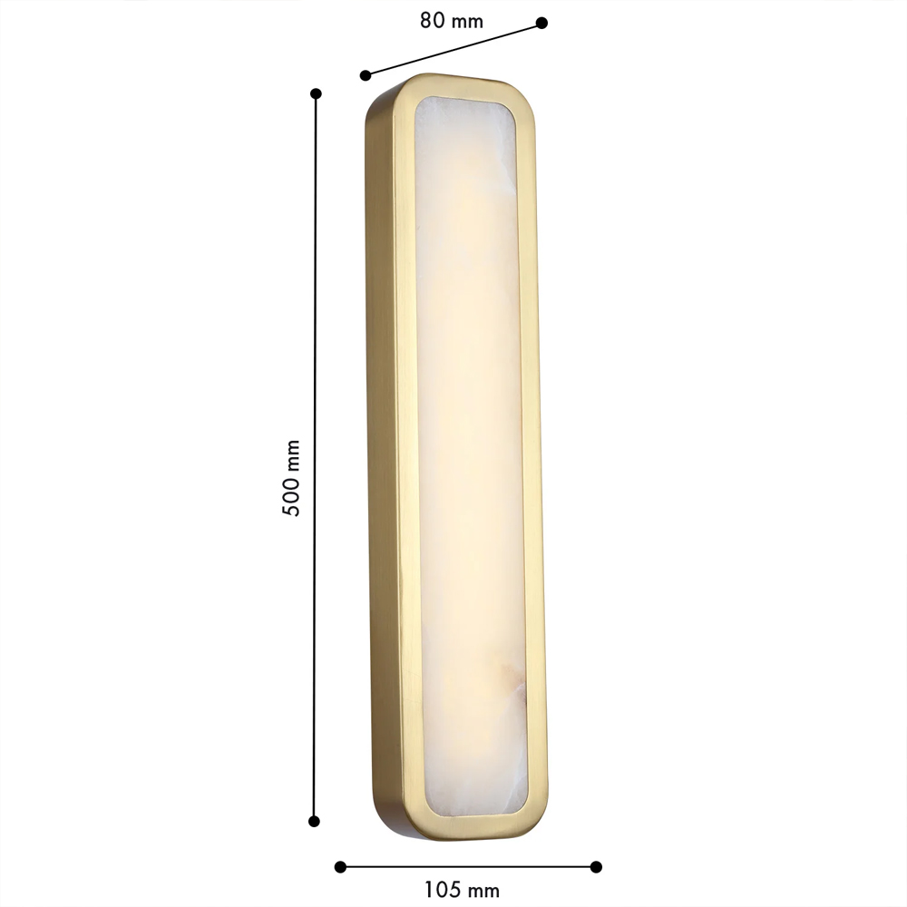 Бра в металлическом корпусе с рассеивателем из бежевого алебастра Cryptocrystalline Stone в Рязани