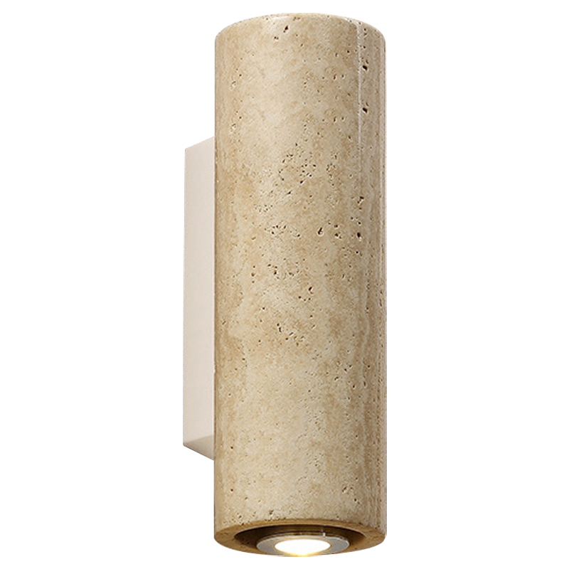 Бра Travertine Cylinder Spot Wall Lamp Бежевый Песочный Белый Бра Travertine Cylinder Spot Wall Lamp Бежевый Песочный Белый в Рязани | Loft Concept