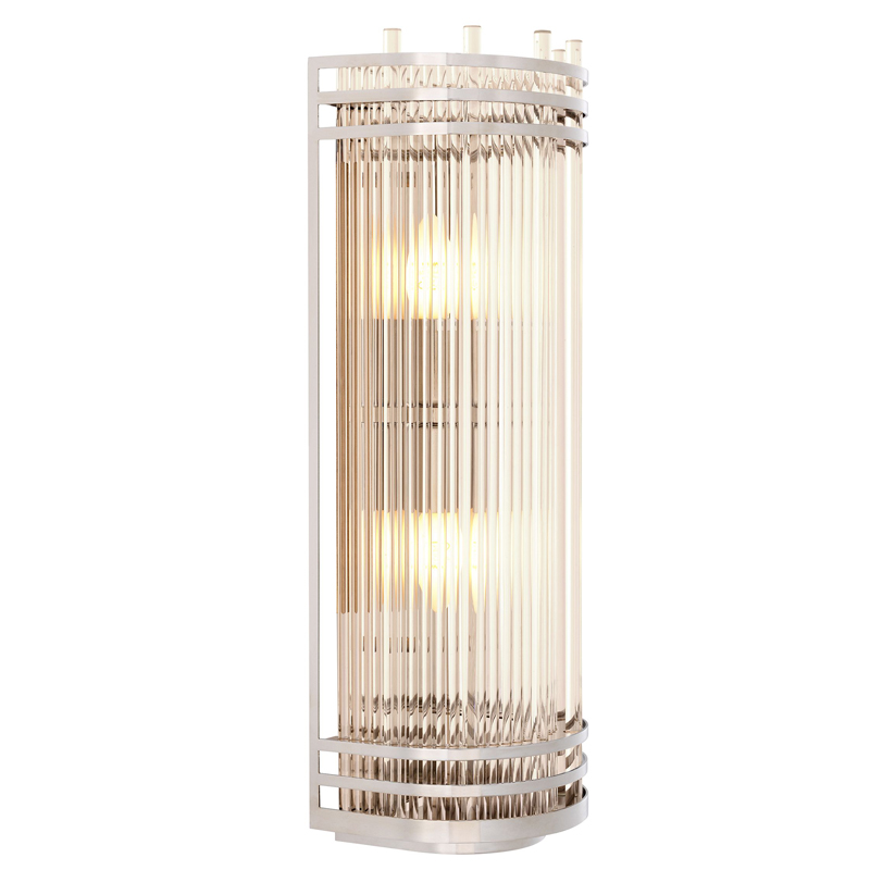 Бра Eichholtz Wall Lamp Gulf L Nickel Никель Прозрачный в Рязани | Loft Concept 