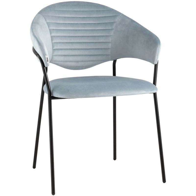 Стул Alexis Chair Пыльно-Голубой Велюр Голубой пастельный Черный Стул Alexis Chair Пыльно-Голубой Велюр Голубой пастельный Черный в Рязани | Loft Concept