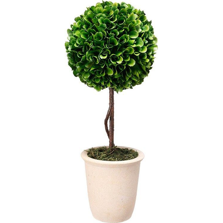 Декоративный искусственное растение Single boxwood Зеленый Бежевый Коричневый Декоративный искусственное растение Single boxwood Зеленый Бежевый Коричневый в Рязани | Loft Concept