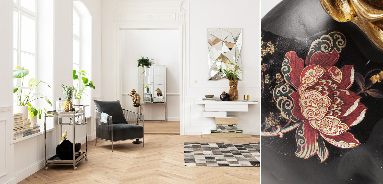 Статуэтка Skull with flowers - фото