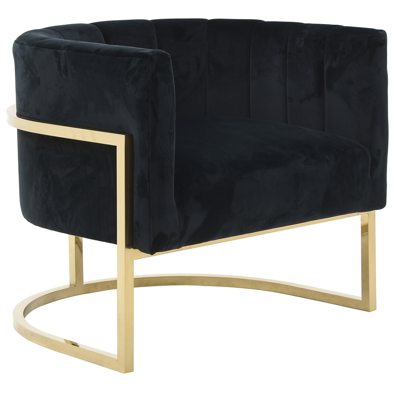 Кресло Accent Velvet chair black Черный Глянцевое золото Кресло Accent Velvet chair black Черный Глянцевое золото в Рязани | Loft Concept