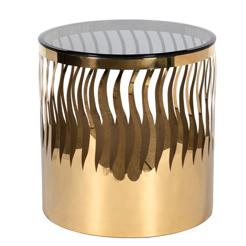 Приставной стол Emerson Side Table Глянцевое золото Стекло Смок Приставной стол Emerson Side Table Глянцевое золото Стекло Смок в Рязани | Loft Concept