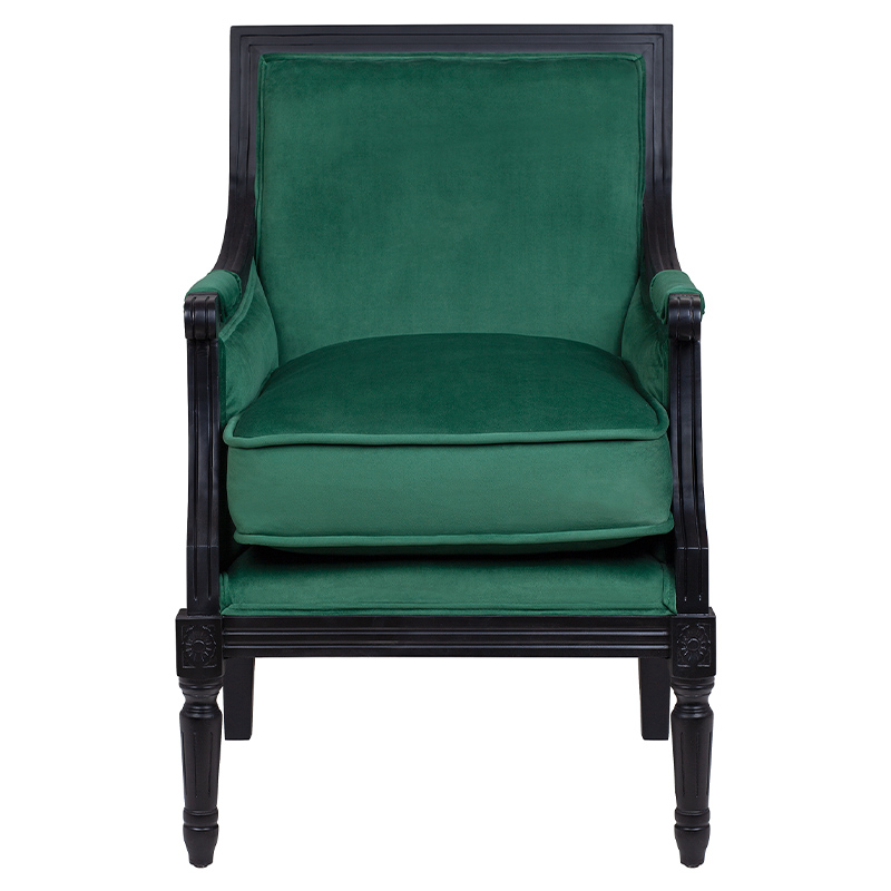 Кресло Harry Armchair black and green velour Зеленый Черный Кресло Harry Armchair black and green velour Зеленый Черный в Рязани | Loft Concept