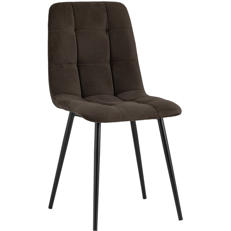 Стул NANCY S-2 Chair Шоколадный Велюр Коричневый Черный в Рязани | Loft Concept 