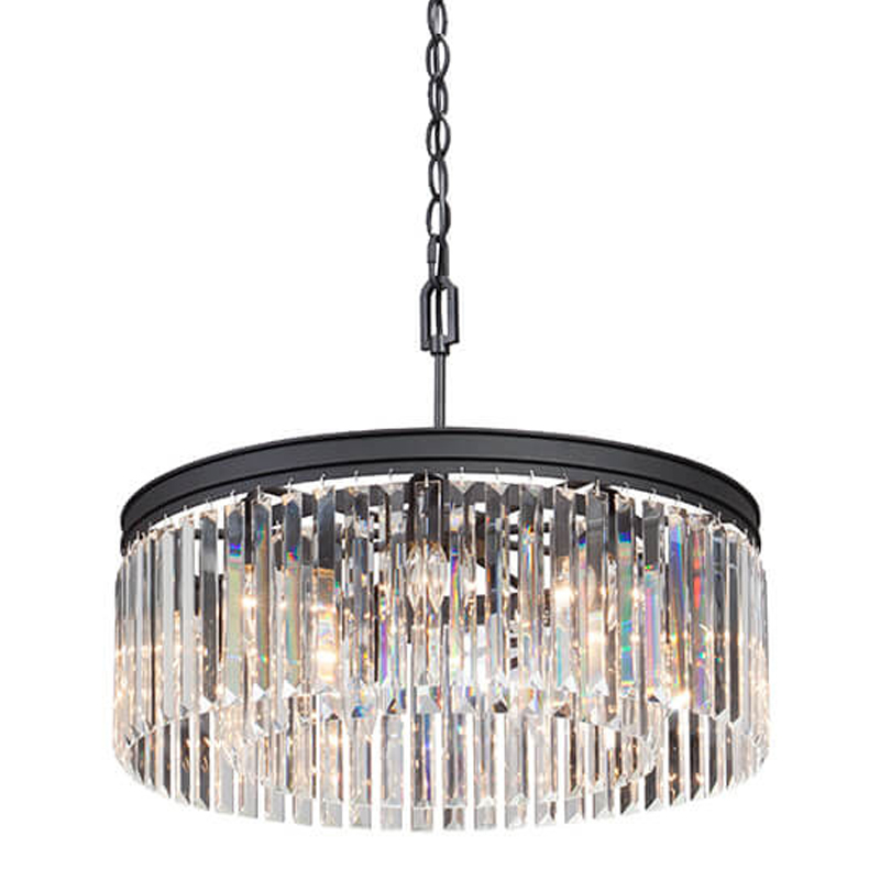Люстра RH Rhys CLEAR GLASS Prism Round Chandelier прозрачное стекло 40 Черный матовый Люстра RH Rhys CLEAR GLASS Prism Round Chandelier прозрачное стекло 40 Черный матовый в Рязани | Loft Concept
