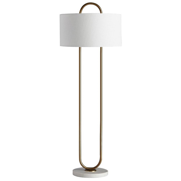 Торшер Marston floor lamp Латунь Белый Торшер Marston floor lamp Латунь Белый в Рязани | Loft Concept