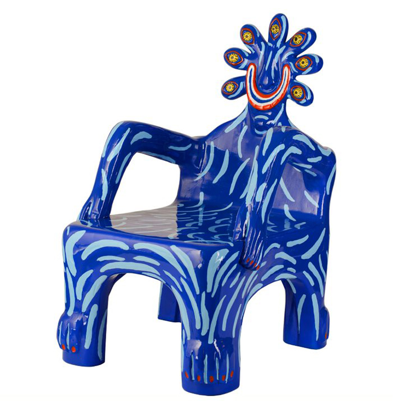 Кресло COBALT CREATURE ARMCHAIR Синий Мульти Кресло COBALT CREATURE ARMCHAIR Синий Мульти в Рязани | Loft Concept