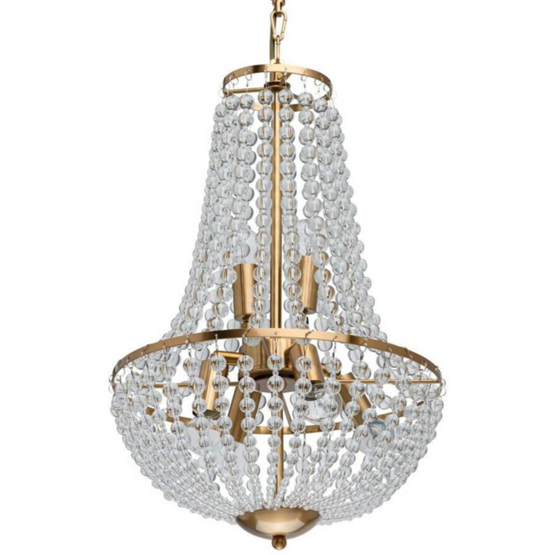 Люстра Virginia Clear Beads Chandelier Gold Золотой Прозрачное Стекло Люстра Virginia Clear Beads Chandelier Gold Золотой Прозрачное Стекло в Рязани | Loft Concept