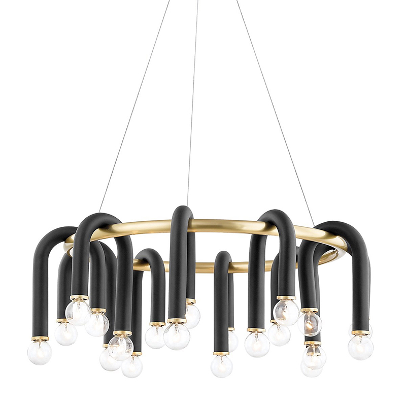 Люстра Paulson floppy chandelier round gold Черный Золотой Люстра Paulson floppy chandelier round gold Черный Золотой в Рязани | Loft Concept
