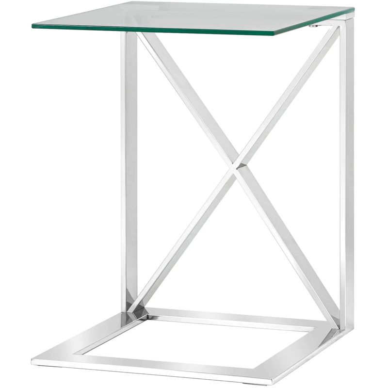 Стол приставной Lanzheron Collection Silver Серебряный Прозрачное Стекло Стол приставной Lanzheron Collection Silver Серебряный Прозрачное Стекло в Рязани | Loft Concept