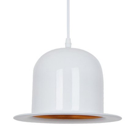 Подвесной светильник Pendant Lamp Banker Bowler Hat White II Белый в Рязани | Loft Concept 