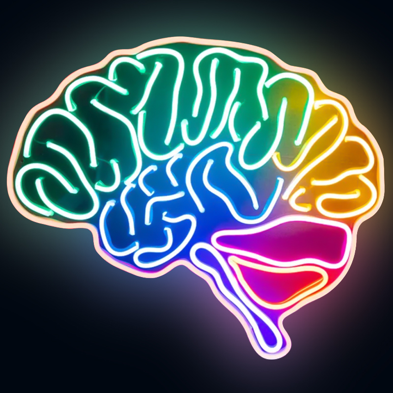 Неоновая настенная лампа Colorful Brain Neon Wall Lamp Мульти Неоновая настенная лампа Colorful Brain Neon Wall Lamp Мульти в Рязани | Loft Concept