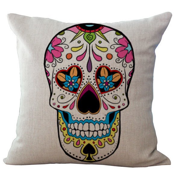 Декоративная подушка Painted Skull Декоративная подушка Painted Skull в Рязани | Loft Concept