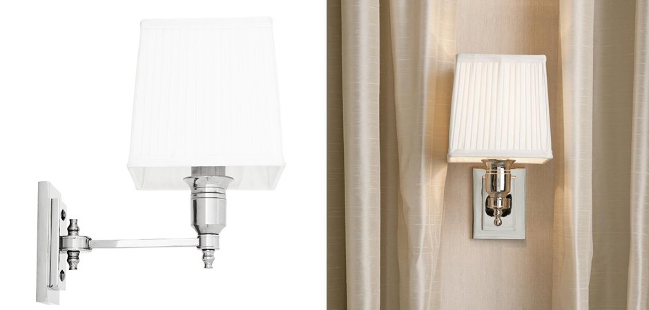Бра Wall Lamp Lexington Single Nickel+White Бра Wall Lamp Lexington Single Nickel+White - Loft-Concept в Рязани