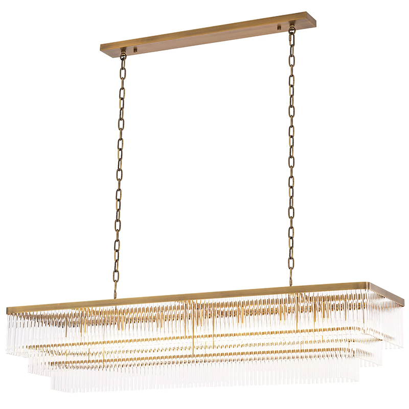 Люстра Eichholtz Chandelier East Rectangular Латунь Прозрачное Стекло Люстра Eichholtz Chandelier East Rectangular Латунь Прозрачное Стекло в Рязани | Loft Concept