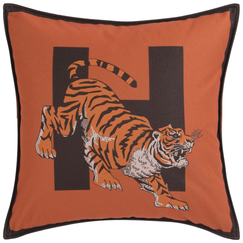 Декоративная подушка Hermes Tiger 170 Оранжевый Коричневый Декоративная подушка Hermes Tiger 170 Оранжевый Коричневый в Рязани | Loft Concept