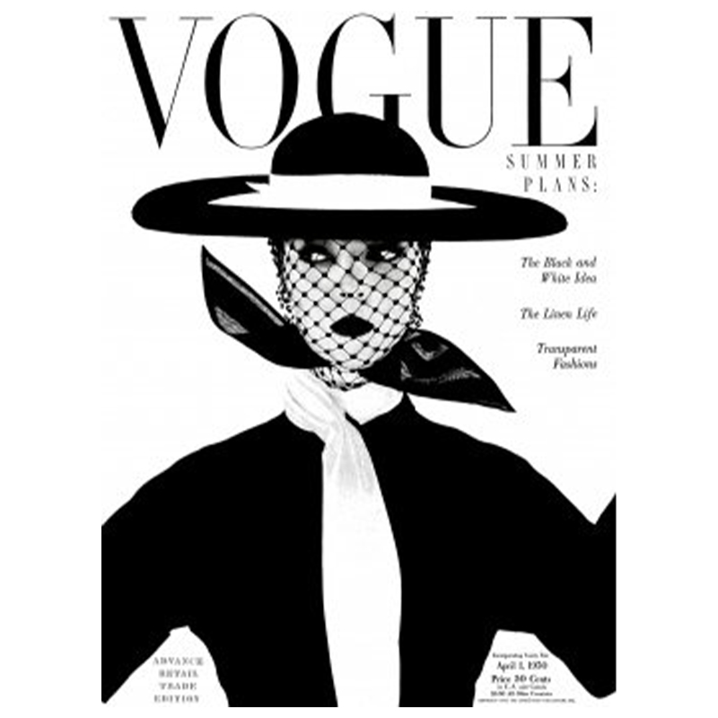 Постер Vogue Cover 1950 April Черный Белый Постер Vogue Cover 1950 April Черный Белый в Рязани | Loft Concept