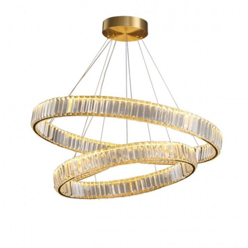 Хрустальная Люстра Crystal Ring Два Кольца Золото Золотой в Рязани | Loft Concept 
