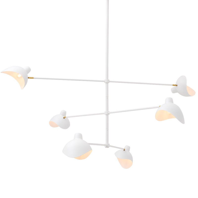 Люстра Eichholtz Chandelier Vince White Латунь Античная полированная Белый в Рязани | Loft Concept 