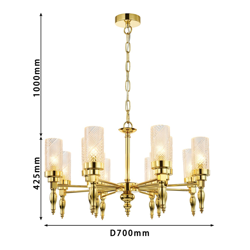 Люстра золотого цвета Balusters D70 см Люстра золотого цвета Balusters D70 см в Рязани