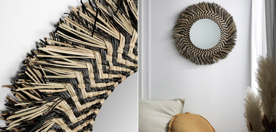 Зеркало сплетенное вручную Handmade Mirror Dark Safari Зеркало сплетенное вручную Handmade Mirror Dark Safari - Loft-Concept в Рязани