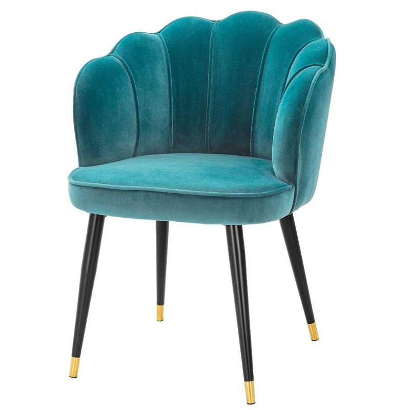 Стул Eichholtz Dining Chair Bristol sea green Бирюзовый Черный Латунь Стул Eichholtz Dining Chair Bristol sea green Бирюзовый Черный Латунь в Рязани | Loft Concept