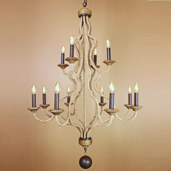 Люстра Loft Rope 12 Chandelier Коричневый Люстра Loft Rope 12 Chandelier Коричневый в Рязани | Loft Concept