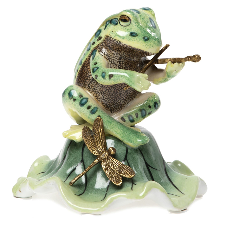 Статуэтка Frog Violinist Зеленый Золотой Статуэтка Frog Violinist Зеленый Золотой в Рязани | Loft Concept